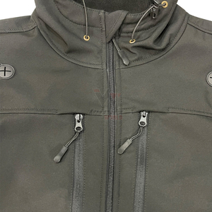 Chaqueta de Senderismo con Capucha, Impermeable, Cortavientos, Clásica de Invierno, Color Sólido, Poliéster, Cierre Completo con Cremallera, Ropa de Exterior para Hombre - Product Image 4