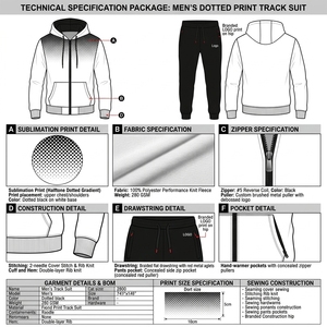 Ensemble de survêtement à capuche rouge et noir pour homme, manches longues, en polaire polyester, imprimé par sublimation, fermeture éclair, tenue décontractée, coupe classique, automne - Product Image 3