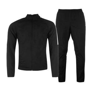 Survêtement unisexe noir uni style streetwear avec veste à cordon de serrage, poches latérales et pantalon de jogging léger assorti, idéal pour le sport et l'hiver - Product Image 5