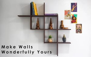 Wooden Floating Storage <b>Shelves</b> Living Rooms Offices Wood Wall Mounted <b>Shelf</b> <b>Organizer</b> - Product Image 6