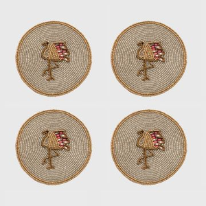 Handmade Eco-Friendly Luxury Customizable Seed <b>Bead</b> & Cotton Table Decor <b>Coasters</b> - Product Image 2