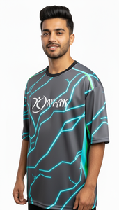 เสื้อยืดโอเวอร์ไซส์แฟชั่นสตรีทสไตล์สำหรับผู้ชาย พิมพ์ลายแบบซับลิเมชั่น ทรงหลวมใส่สบาย - Product Image 5