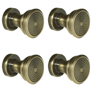 Vintage <b>Brass</b> Cabinet <b>Knobs</b> Round <b>Antique</b> Drawer Pull Handles for Wardrobe Kitchen Furniture - Product Image 2
