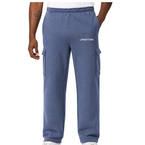 Pantalon cargo en molleton pour homme, coupe droite, taille élastique, jambes droites, pantalon de survêtement décontracté avec plusieurs poches, confortable pour un usage quotidien - Product Image 1