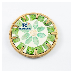 ผู้ส่งออกโดยตรง ที่รองแก้วมุก ของตกแต่งบ้านสุดหรู ที่รองแก้วฝังมุก ผลิตในเวียดนาม - Product Image 1