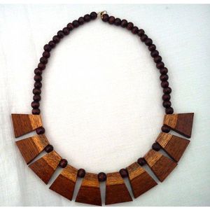 Collar de Cruz de Madera Ecológico para Mujer, Accesorios de Moda de Cristal, Joyería - Product Image 2