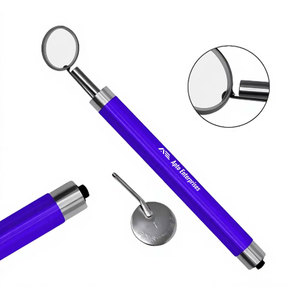 Miroir buccal dentaire avec lumière LED, manche de couleur violette, instrument d'examen oral, instruments chirurgicaux en acier inoxydable allemand - Product Image 1