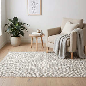 Alfombra de Yute Tejida a Mano con Rayas Negras de 10' x 14' para Sala de Estar, Estilo Contemporáneo, Rústico y Loft Urbano - Product Image 3