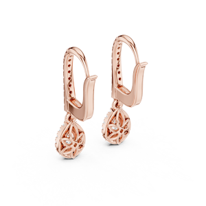 Pendientes de Aro con Diamantes Cultivados en Laboratorio IMPERIAL SHINE DROPS en Oro Rosa de 18 Quilates para Compromiso, Boda, Regalo de San Valentín, Uso Diario - Product Image 3