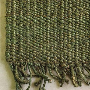 Handcrafted Jute Area Rug Rectangle Geometric Pattern Natural Dark Green Modern Living Room Floor Decor Spot Clean Washable - Product Image 4