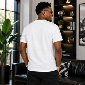 T-shirt de luxe HMR Brotherhood pour homme avec strass, blanc, décontracté, streetwear, manches courtes, en coton, imprimé, vente en gros OEM - Product Image 4