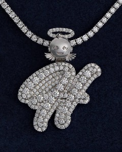 จี้ห้อยคอคุณภาพสูงแบบ Iced Out เงินแท้ 925 รูปหัวกะโหลก ฮิปฮอป ประดับเพชรโมอิสซาไนต์ รูปเปลวไฟ สร้อยคอแต่งงาน จากซัพพลายเออร์อินเดีย - Product Image 2