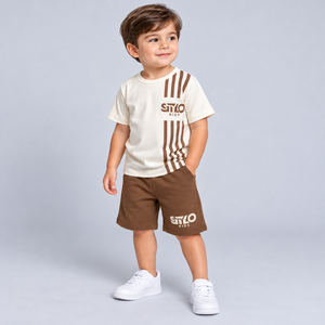 Conjunto de Verano de 2 Piezas para Niños, Camiseta de Manga Corta Estampada y Pantalones Cortos, Alta Calidad, Personalizable - Product Image 2