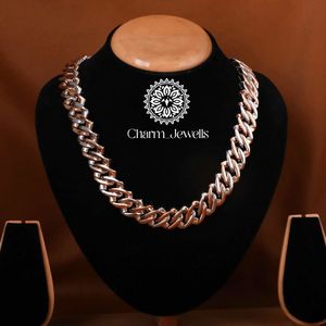 Charm_Jewells Men's/Unisex 14K Gold Plated Moissanite <b>Statement</b> <b>Necklace</b> Ball Cut Geometric Design Luxury Jewelry IGI Certified - Product Image 2
