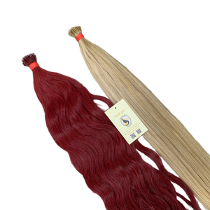 Vente chaude Double Dessiné Haute Qualité Rouge Platine Kératine Nano Pointe Extensions de Cheveux Humains - Product Image 1