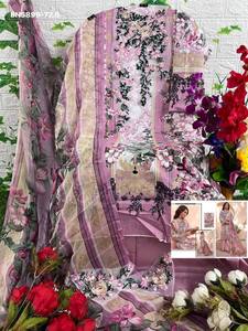 Colección Premium de Salwar-Suit y Dupatta de Algodón para Uso Casual con Estampado y Bordado, Semi-Confeccionado, Proveedor Indio - Product Image 2