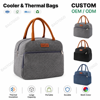 Sac à dos isotherme tendance noir réutilisable et étanche en tissu Oxford 24L pour le travail quotidien, les voyages et les repas – Offre Spéciale
