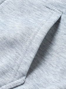 Customizable Kids Hooded Zip-Up Sweatshirt Gray Cotton Casual Winter Reversible Windproof Front Back Design Comfort Fit Boy's - Product Image 6