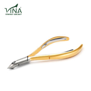 Cortaúñas Vina VNC-08V de Acero Inoxidable Dorado, Mango Semi-Curvo, Mandíbula Afilada de Precisión, Profesional para Salón de Belleza, Cuidado de Uñas - Product Image 4