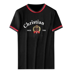 Camisetas personalizadas de algodón y LICRA para hombre, camisetas transpirables antibolitas con estampado de patrón sólido y logotipo de talla grande, camisetas de lana con hombros descubiertos - Product Image 6