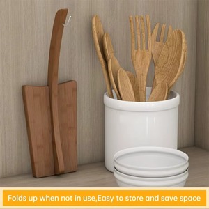 Porte-bananes en bois moderne, support à fruits suspendu pour le comptoir de cuisine, design géométrique simple - Product Image 5