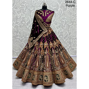 Fabzone Indian Bridal Velvet Collections Vestidos de novia con Zarkhan Work para novias - Product Image 4