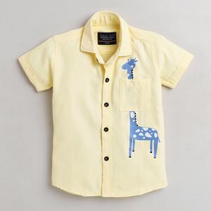 Polka Tots Camisa de media manga con jirafa amarilla - Product Image 1
