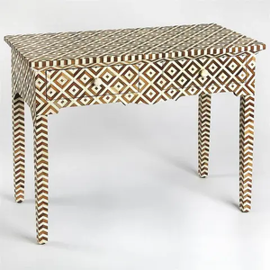 Mesa Consola de Diseño Art Deco Hecha a Mano con Incrustaciones de Hueso de Alta Calidad - Product Image 1