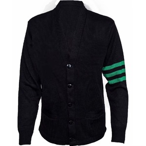 Cardigans noirs à col en V, manches longues, boutonnés sur le devant, en tricot uni, unisexes, pour l'automne, vêtements décontractés - Product Image 1