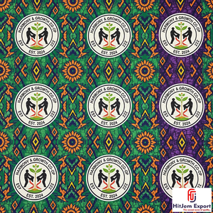 Tissu en polyester léger imprimé sur une face avec motif africain personnalisé pour le branding d'événements et la mode - Product Image 1