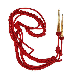 Aiguillettes Personalizadas al por Mayor para Uniformes, Hechas de Hilo de Alambre, Hilo Rojo, Seda, Algodón y Poliéster, en Venta - Product Image 1