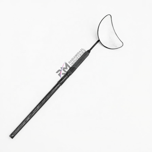 Miroir pour extensions de cils en forme de lune, couleur plasma noire, acier inoxydable, marque privée, miroir simple face - Product Image 2