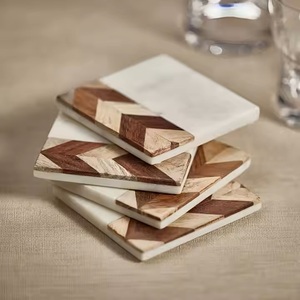 Premium Design Marble Coaster Stone Coaster Wood Marble Coaster Stone and Coaster Tea Place Mats At Factory wholesale Price - Product Image 2