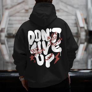 Sudadera con Capucha Oversize Personalizada para Hombre, Estilo Urbano, de Algodón con Estampado Gráfico y Diseño de Goteo, Transpirable, con Bolsillos - Product Image 3