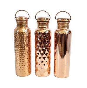 Botella de agua de cobre con diseño de ondas y peces, clásica, metálica, reutilizable, para viajes, oficina, hogar, utensilios de cocina, regalo. - Product Image 3
