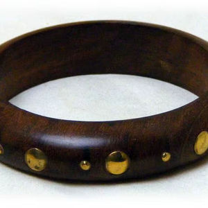 Brazaletes de Madera Art Deco con Brillo Celestial, Madera Natural con Incrustaciones Metálicas Brillantes, Hechos a Mano con Diseño Floral para Mujeres Elegantes - Product Image 1