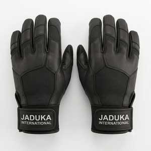 Gants de frappe noirs Rintaro Sasaki Signature Series, logo rouge métallisé lumineux et manchette longue, cuir Cabretta 0.9 - Product Image 6