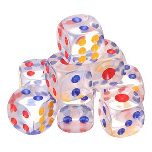 Dés de jeu D6 standard à six faces, portables, écologiques, en résine faite à la main avec motifs, coins arrondis en acrylique, pour le jeu Yahtzee - Product Image 4