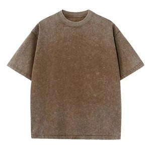 Camisetas Casuales para Hombre, Estilo Vintage con Lavado Ácido, Cuello Redondo Personalizado, Hombros Caídos, Manga Corta, Algodón - Product Image 6