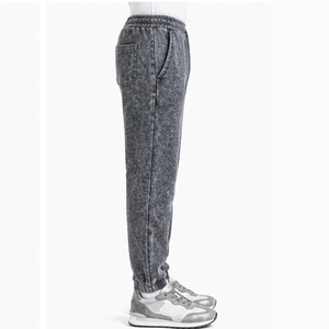 Pantalones Acid Wash al por mayor, pantalones de algodón vintage lavados, joggers casuales de corte holgado personalizados, ropa urbana unisex, fabricante. - Product Image 2