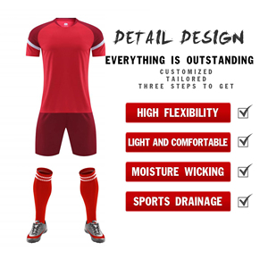 Wholesale Custom Plain Color Soccer Uniforms High Elasticity Moisture Wicking Football Jerseys Teamwear Referee Uniforms 100% - Product Image 2