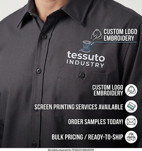 Chemise de travail pour homme à manches longues en mélange de coton respirant, impression personnalisée, uniforme de sécurité d'entreprise, vente en gros - Product Image 3