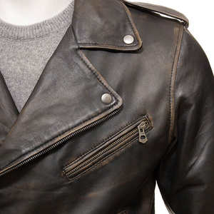 Veste en cuir véritable et toile pour homme, prix de gros, taille personnalisée, fermeture éclair sur le devant, écologique, respirante, style urbain, veste d'hiver - Product Image 5