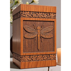 Urne en bois de designer avec détails raffinés, urne funéraire en bois de luxe avec intérieur en velours par AYAANS - Product Image 1