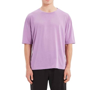 เสื้อยืดคอกลมทรงหลวม แขนสั้น ลายมัดย้อม สีม่วงลาเวนเดอร์ ผ้าฝ้าย ระบายอากาศได้ดี น้ำหนัก 320 กรัม สำหรับผู้ชาย - Product Image 4