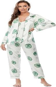 ชุดนอนผ้าซาตินไหมพิมพ์ลายคุณภาพสูง เนื้อนุ่ม น้ำหนักเบา สวมใส่สบาย ทรงคลาสสิก สีตามสั่ง ชุด 4 ชิ้น สำหรับผู้หญิง - Product Image 4