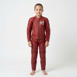 Traje de Motociclismo de Cuero Genuino para Niños, Talla Personalizada, Equipo de Protección para Pista Juvenil - Product Image 1