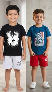 Conjuntos de pantalones cortos para niños Stockify de calidad de exportación, conjunto de camisa y pantalones cortos a la moda, ropa informal a juego para niños, ropa de verano elegante en oferta - Product Image 5