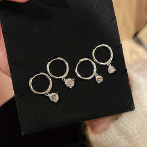 Boucles d'oreilles pendantes parfaites pour les fêtes, plaquées or rose, argent 925 platine avec embellissements en zircon, tendance pour femmes - Product Image 5