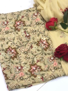 Vestido de gasa de corte bordado indio/paquistaní, producto en oferta 2022 - Product Image 4